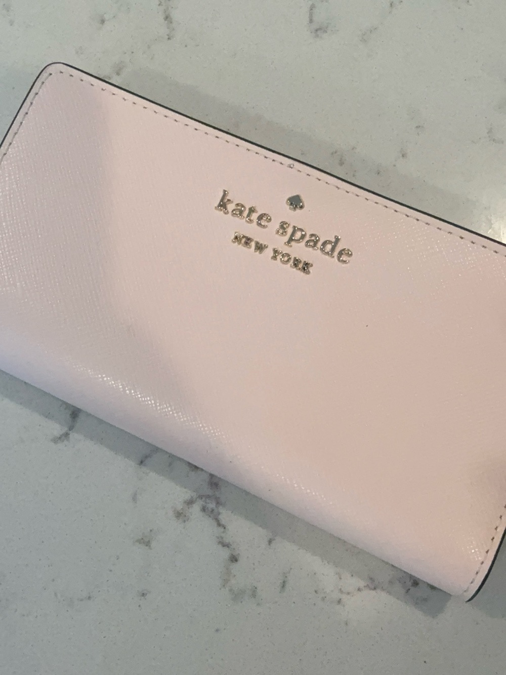 kate spade Pale Pink Saffiano Zip Wallet